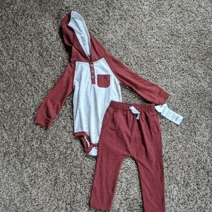 Cat & Jack 2 PC outfit, Maroon Fox